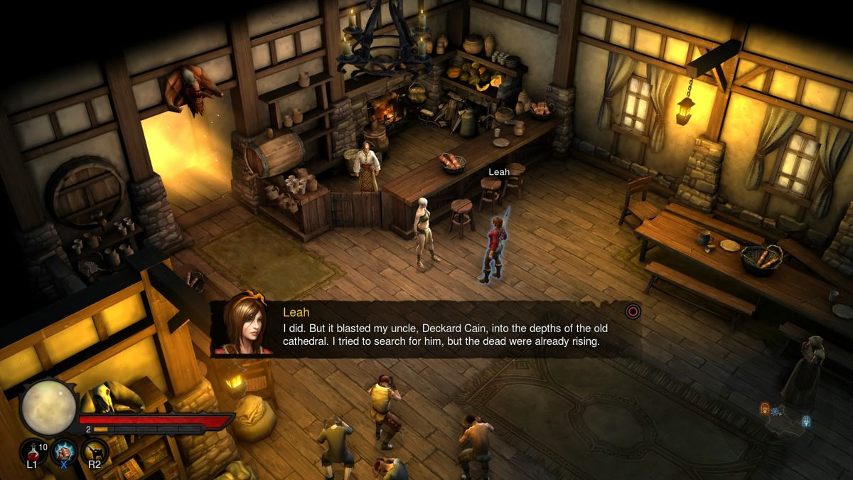 Diablo III: Reaper of Souls - Ultimate Evil Edition (PlayStation 4) screenshot: Diablo III - Talking to Leah at the inn