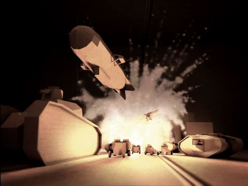 War in a Box: Paper Tanks (Windows) screenshot: The enemy army in the introduction