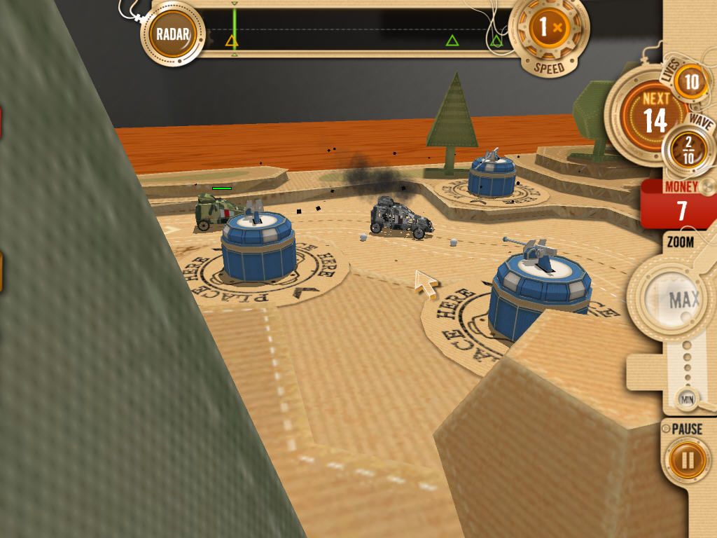 War in a Box: Paper Tanks (Windows) screenshot: There is a free camera.
