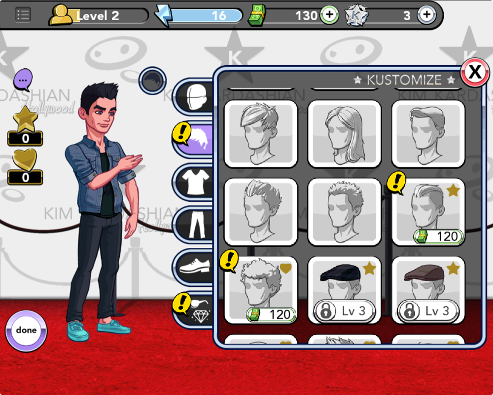 Kim Kardashian: Hollywood (Browser) screenshot: I can get new items but they cost in-game money.