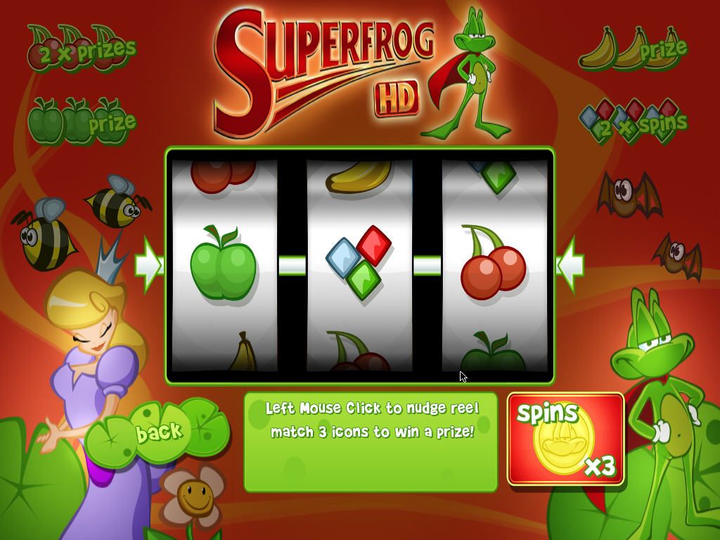 Superfrog HD (Windows) screenshot: Fruit machine