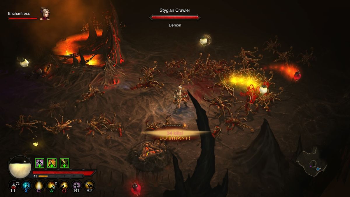 Diablo III: Reaper of Souls - Ultimate Evil Edition (PlayStation 4) screenshot: Diablo III - Crawlers breed fast but fall down just as easy
