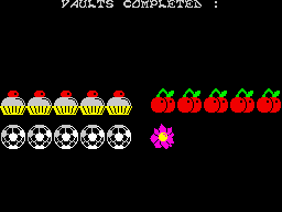 Bomber Bob In Pentagon Capers (ZX Spectrum) screenshot: Other overview of completed vaults