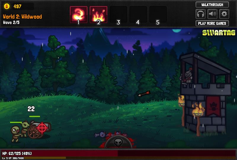 Sentry Knight (Browser) screenshot: They bring a strong cannon.