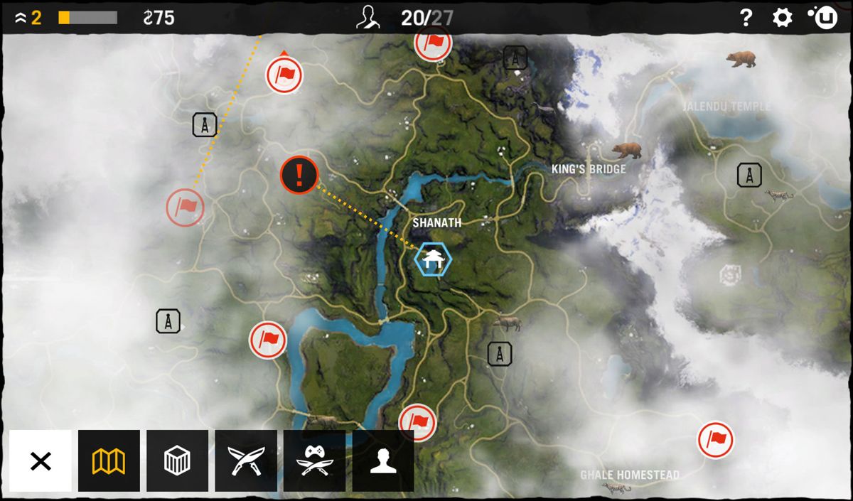 Far Cry 4: Arena Master (Android) screenshot: The map of Kyrat