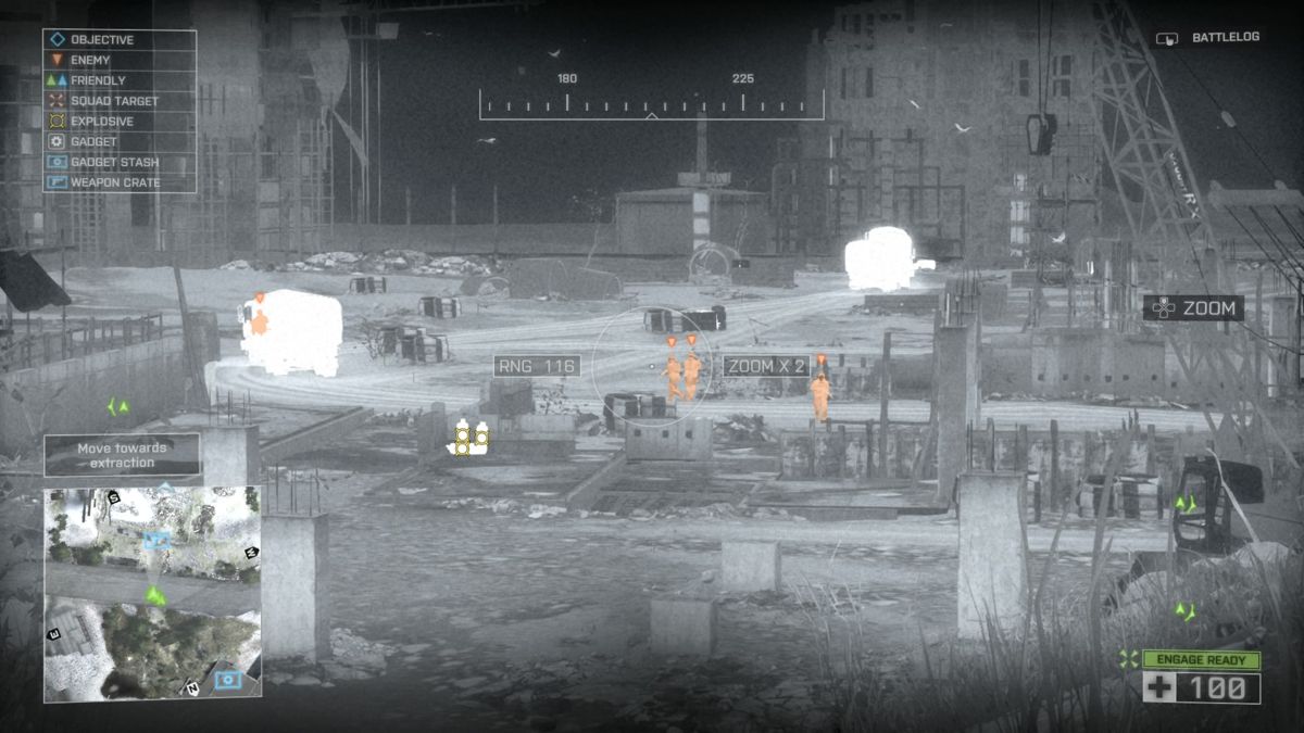 Battlefield 4 (PlayStation 4) screenshot: Using a tactical visor to mark enemy troops