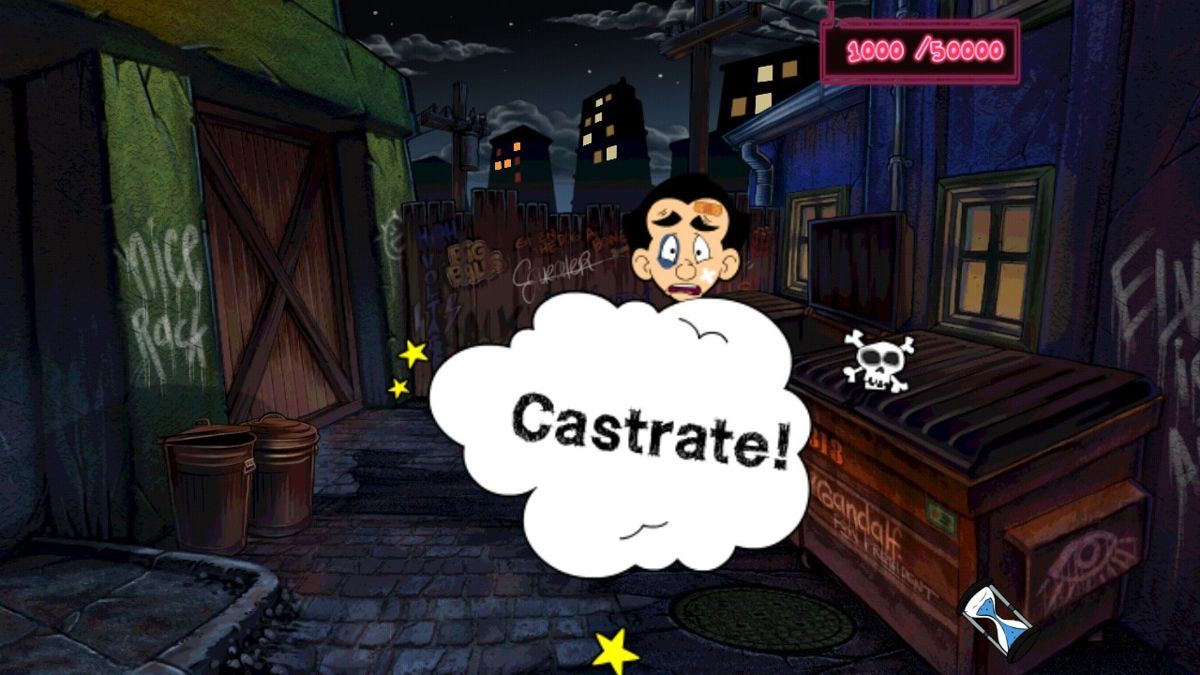 Leisure Suit Larry: Reloaded (Android) screenshot: Visiting the dark alley is a very dangerous