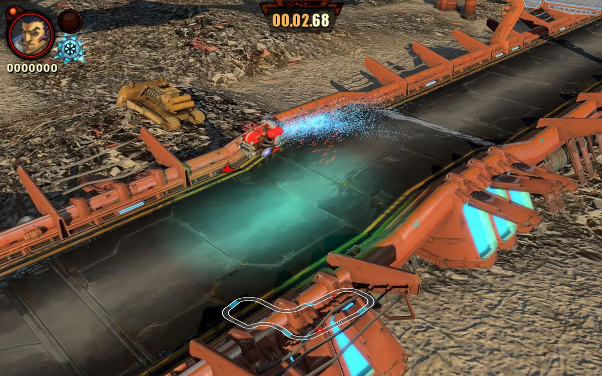 BlazeRush (Windows) screenshot: Time trial race with the most powerful boost