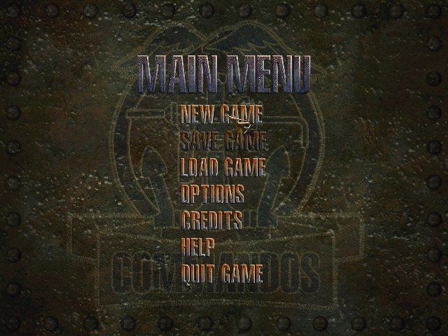 Commandos: Behind Enemy Lines (Windows) screenshot: Main menu