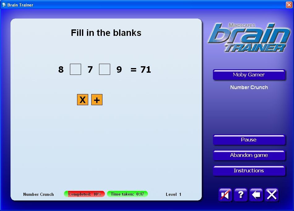 Screenshot of Mindscape's Brain Trainer (Windows, 2007) - MobyGames