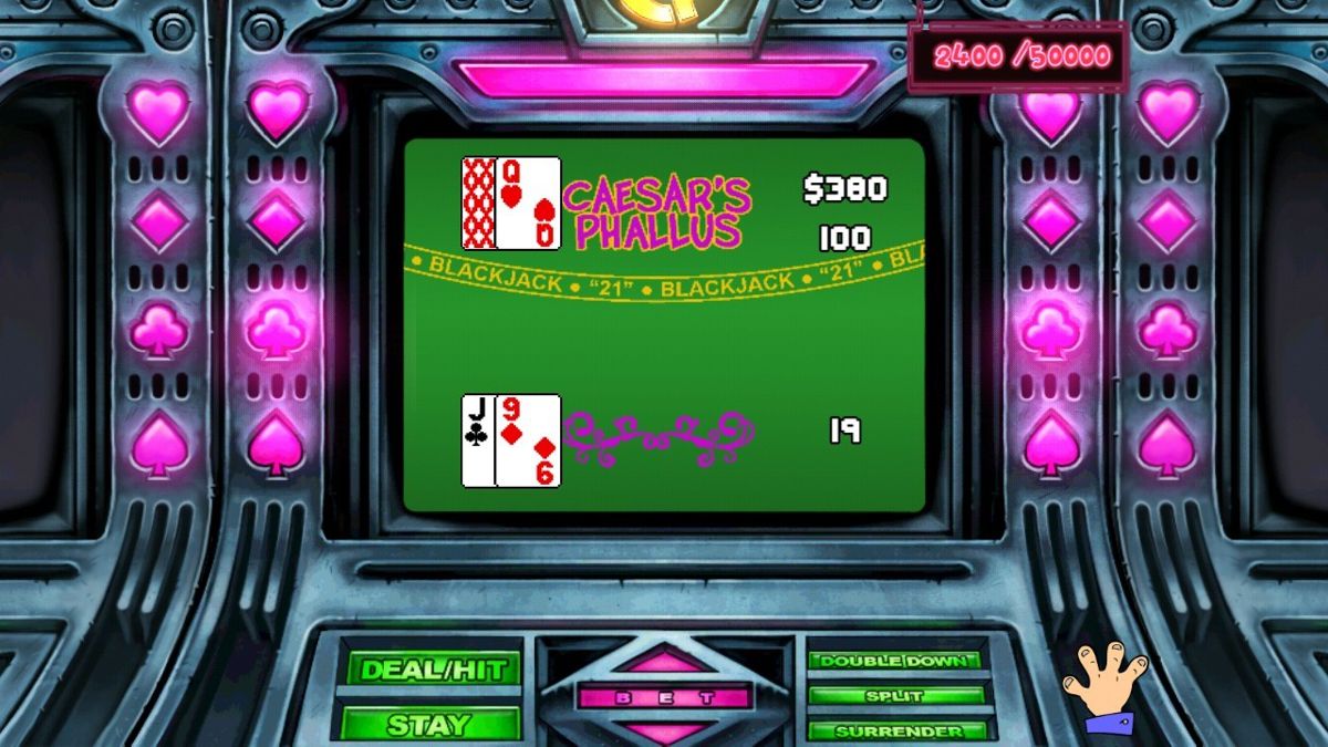 Leisure Suit Larry: Reloaded (Android) screenshot: Playing the video blackjack