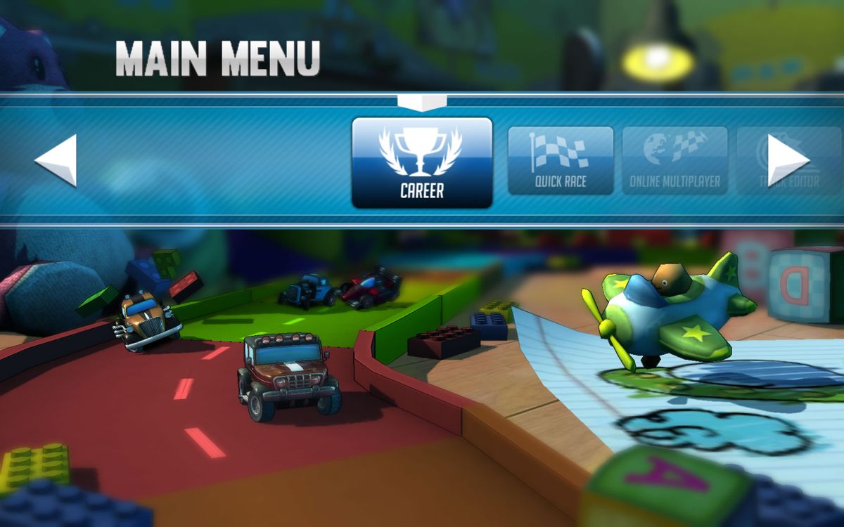 Super Toy Cars (Windows) screenshot: Main menu