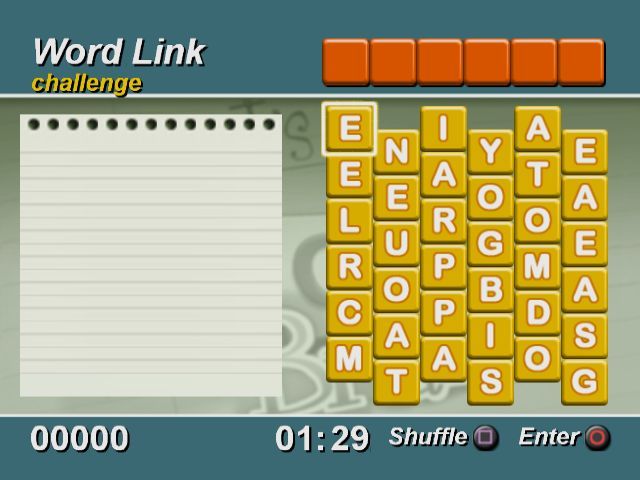 Margot's Word Brain (PlayStation 2) screenshot: Word Link - starting out