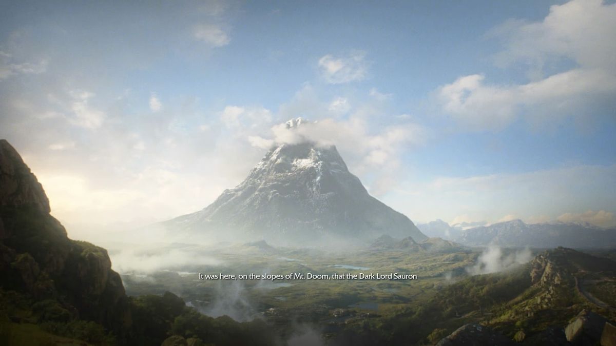 Middle-earth: Shadow of Mordor (PlayStation 4) screenshot: Mt. Doom in the opening cutscene