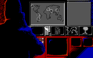 Thunderhawk (DOS) screenshot: War Room (EGA)
