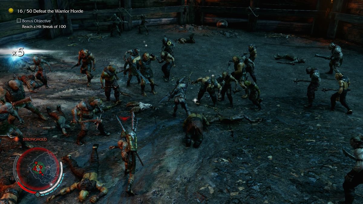 Middle-earth: Shadow of Mordor (PlayStation 4) screenshot: Against the overwhelming odds