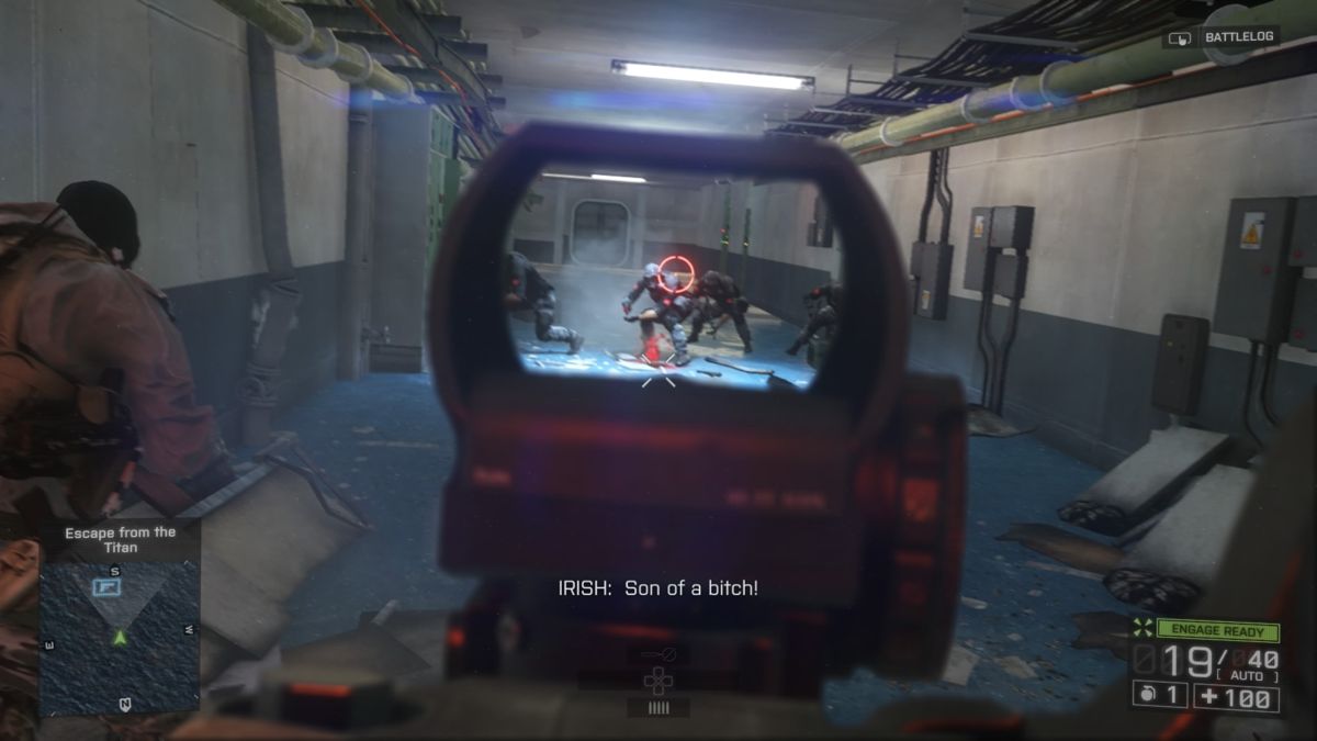 Battlefield 4 (PlayStation 4) screenshot: Enemy soldiers are still onboard the carrier