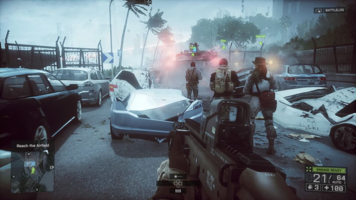 Battlefield 4 (PlayStation 4) screenshot: When the cars are blocking the road, make your own way
