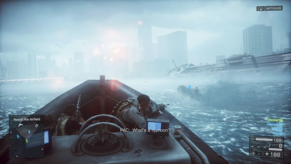 Battlefield 4 (PlayStation 4) screenshot: Fighting in the middle of a typhoon is going to be impossible