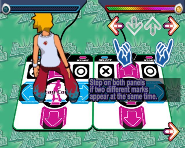 Dancing Stage Fusion (PlayStation 2) screenshot: After displaying the title screen the game shows a short animated introduction