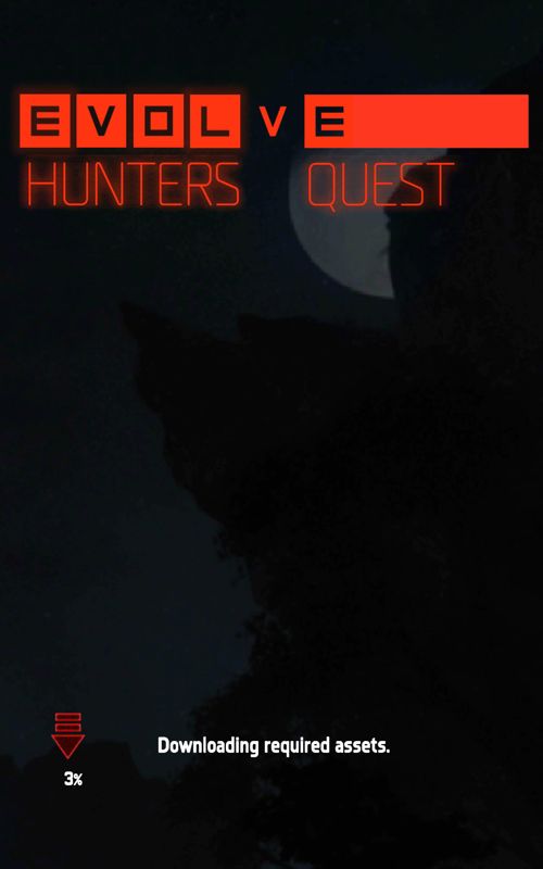 Evolve: Hunter's Quest (Android) screenshot: After installing the base app additional assets are downloaded.