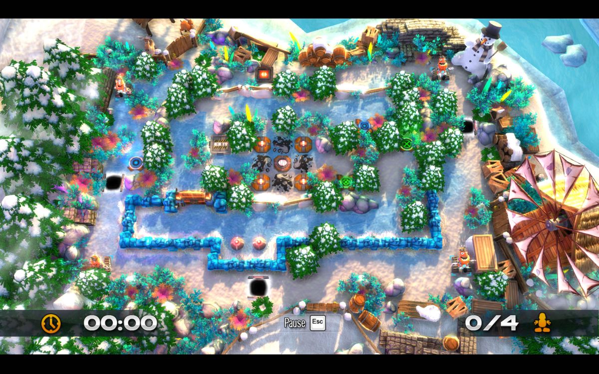 Robot Rescue Revolution (Windows) screenshot: A Winter Wonderland level