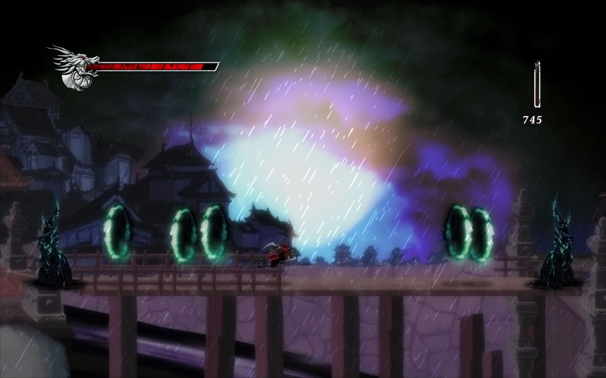 Onikira: Demon Killer (Windows) screenshot: Five spawn portals in the second level (Alpha Version 316)