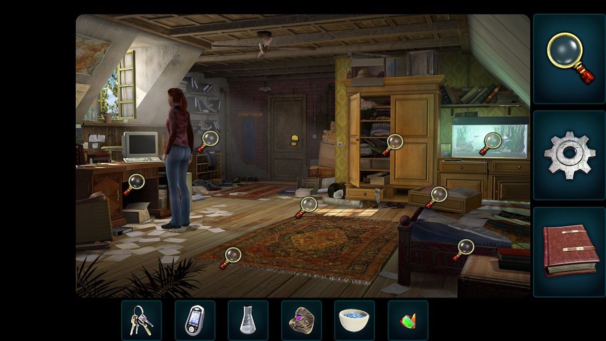 Secret Files: Tunguska (Android) screenshot: Nina sees that the room of her father was also searched brutally