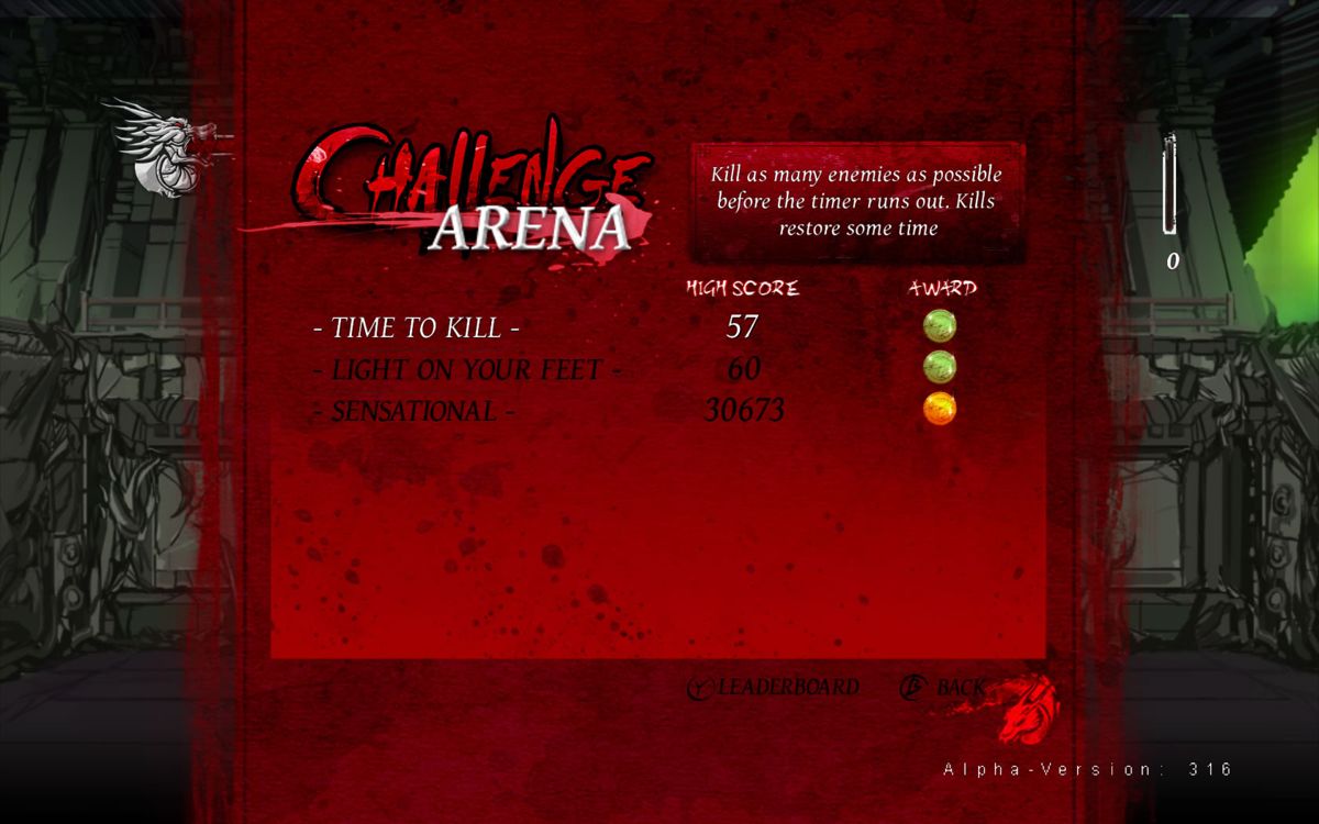 Onikira: Demon Killer (Windows) screenshot: Three challenges (Alpha Version 316)