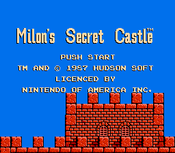 Milon's Secret Castle (NES) screenshot: Title screen