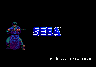 Eternal Champions (Genesis) screenshot: Sega logo with Xavier, one of the game's fighters