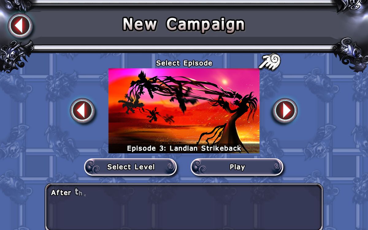 Desert Ashes (Windows) screenshot: Select one of the three available episodes for the single-player campaign.