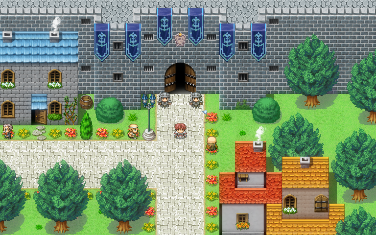 Doom & Destiny (Windows) screenshot: Your main adventure starts outside a castle.