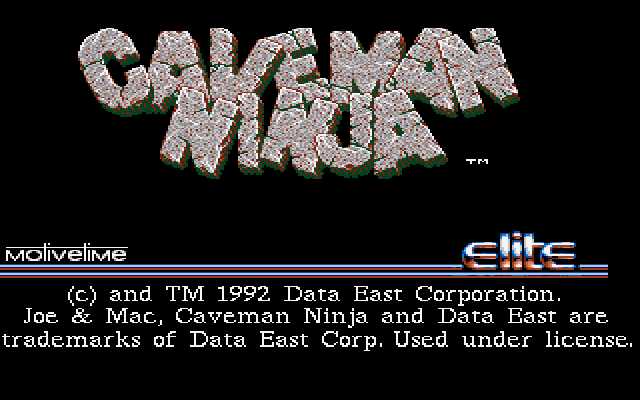 Joe & Mac: Caveman Ninja (Amiga) screenshot: Title