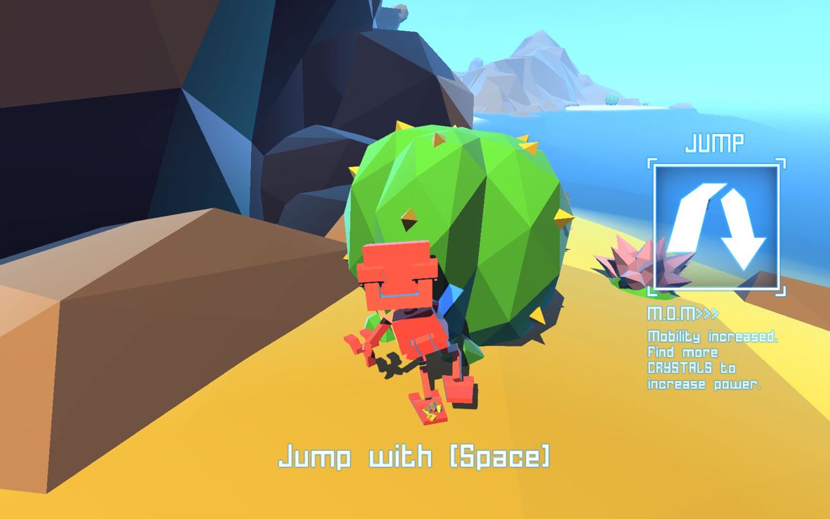 Grow Home (Windows) screenshot: You can grab this cactus plants and drag it.