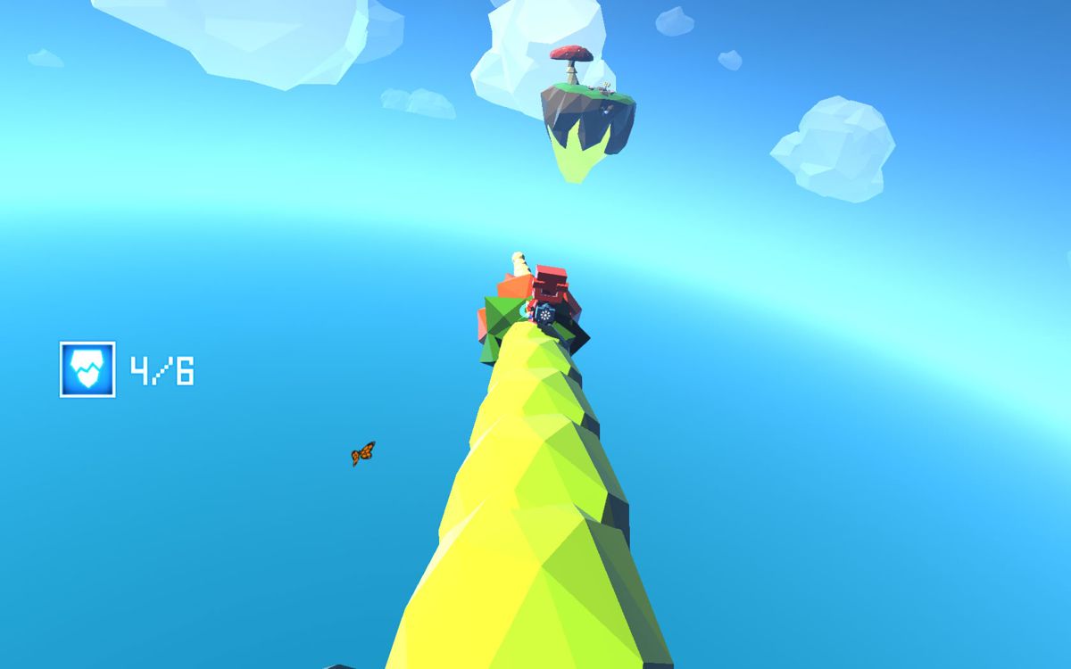 Grow Home (Windows) screenshot: Riding a star shoot. You can guide it in any direction.