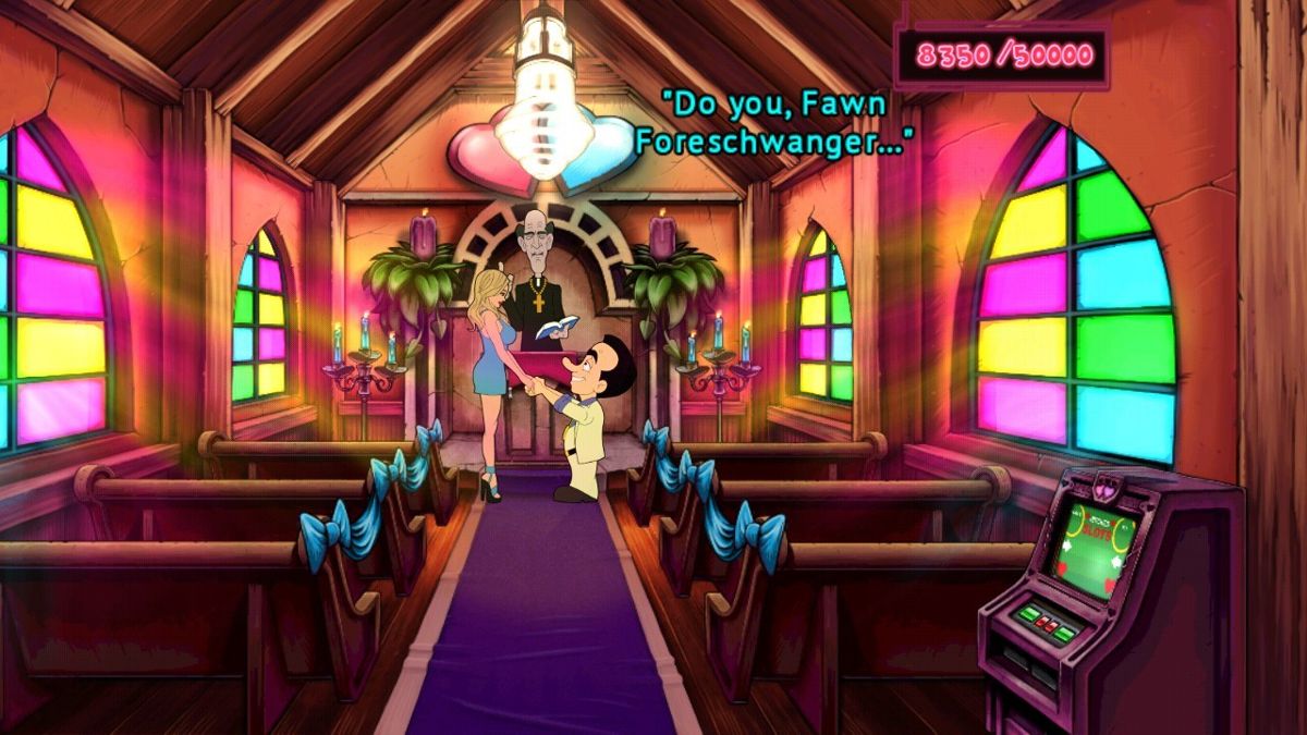 Leisure Suit Larry: Reloaded (Android) screenshot: Fawn last name was unveiled on the wedding