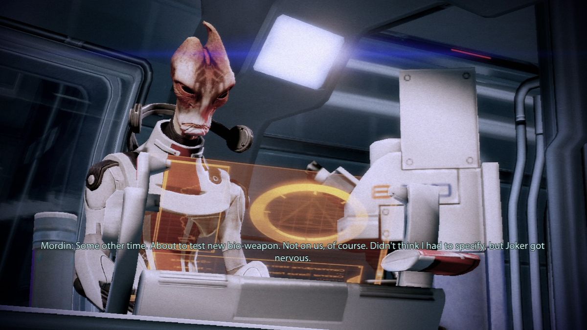Mass Effect 2 (PlayStation 3) screenshot: Mass Effect 2 - Mordin is a science expert, but also a deadly ally