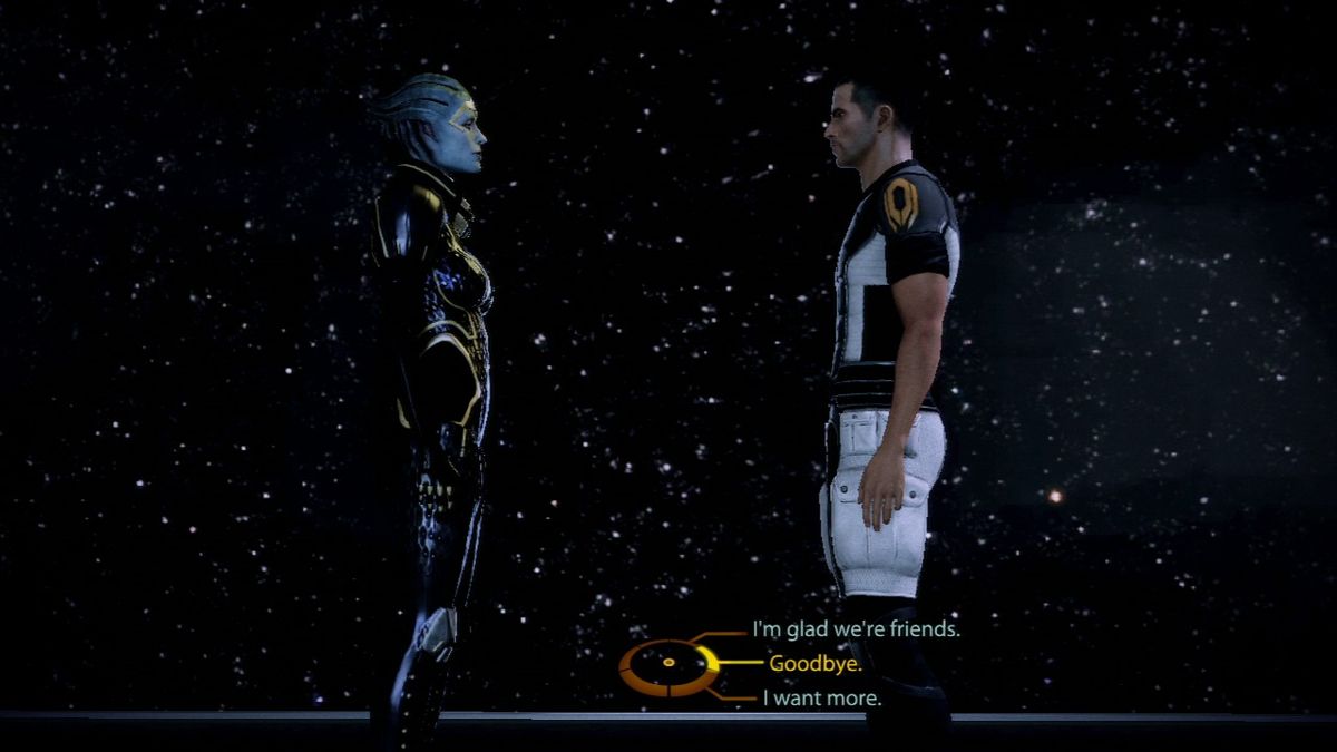 Mass Effect 2 (PlayStation 3) screenshot: Mass Effect 2 - With Samara you can only be friend... a close friend