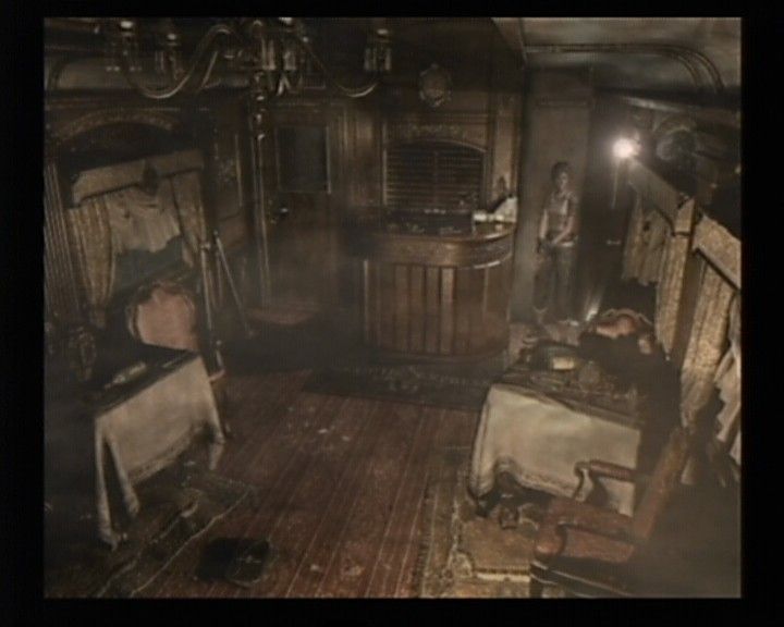 Resident Evil 0 (GameCube) screenshot: The VIP area of the train