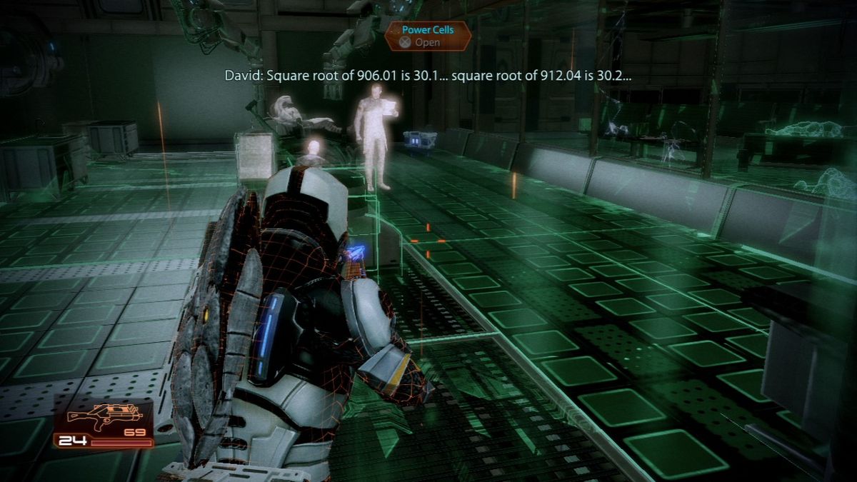 Mass Effect 2 (PlayStation 3) screenshot: Overlord - Hologram recordings of past events