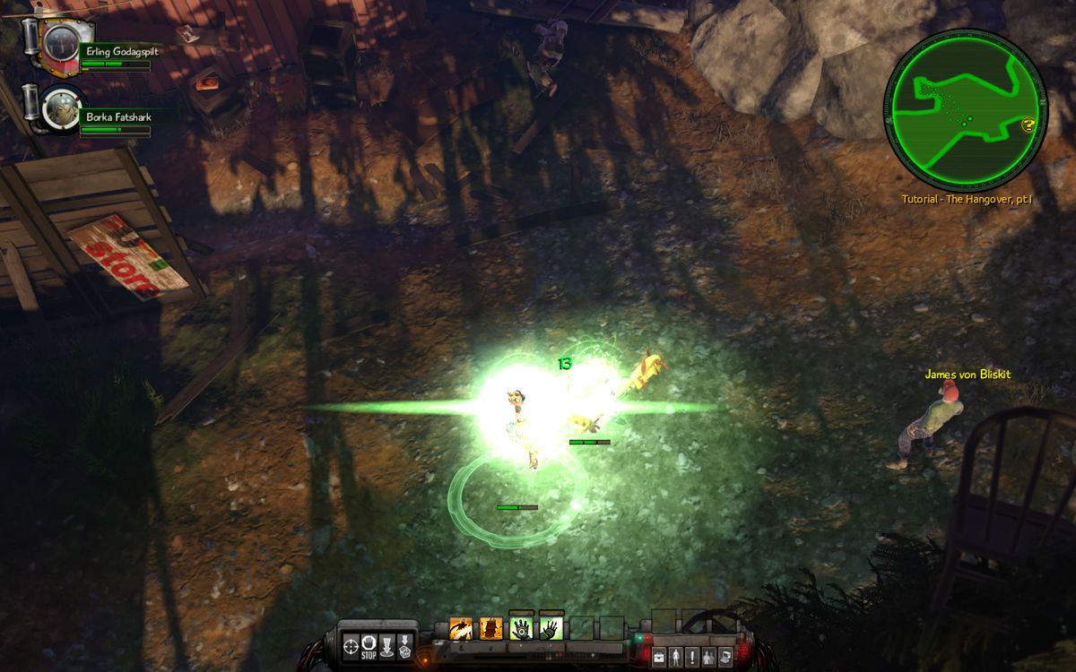 Krater: Shadows over Solside (Windows) screenshot: Using a healing spell in the tutorial section.
