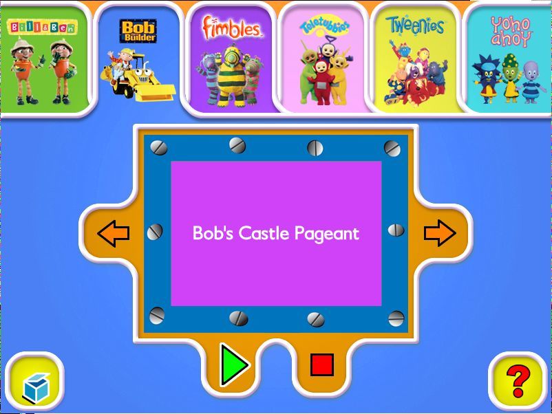 Toybox Games Collection (Windows) screenshot: There is more than one clip per character, which is a nice bonus. All clip selections follow the same format and use different coloured versions of this screen