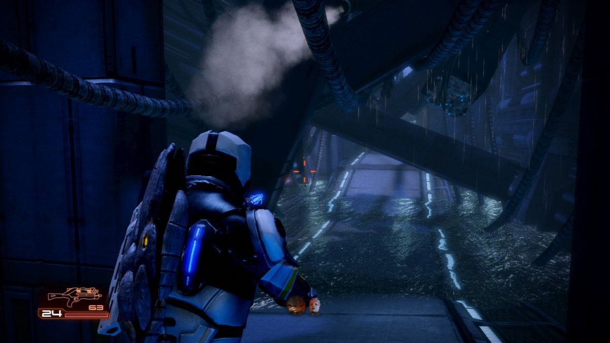 Mass Effect 2 (PlayStation 3) screenshot: Overlord - Moving through the derelict ship