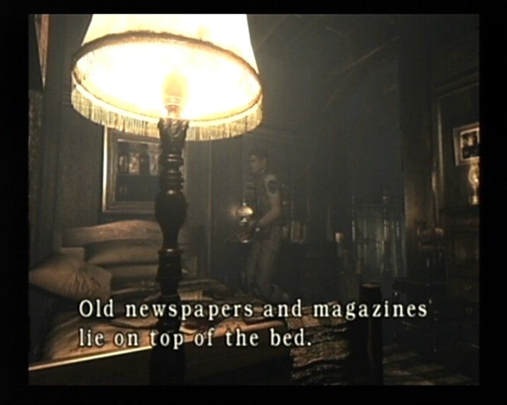 Resident Evil (GameCube) screenshot: Chris Scenario - Check various articles and newspaper clips to learn about the events that have transpired prior to your arrival