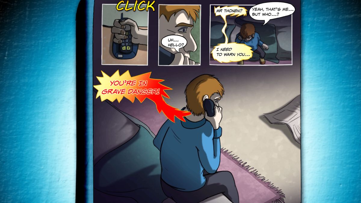 Demetrios: The Big Cynical Adventure (PlayStation 4) screenshot: Comic-style introduction