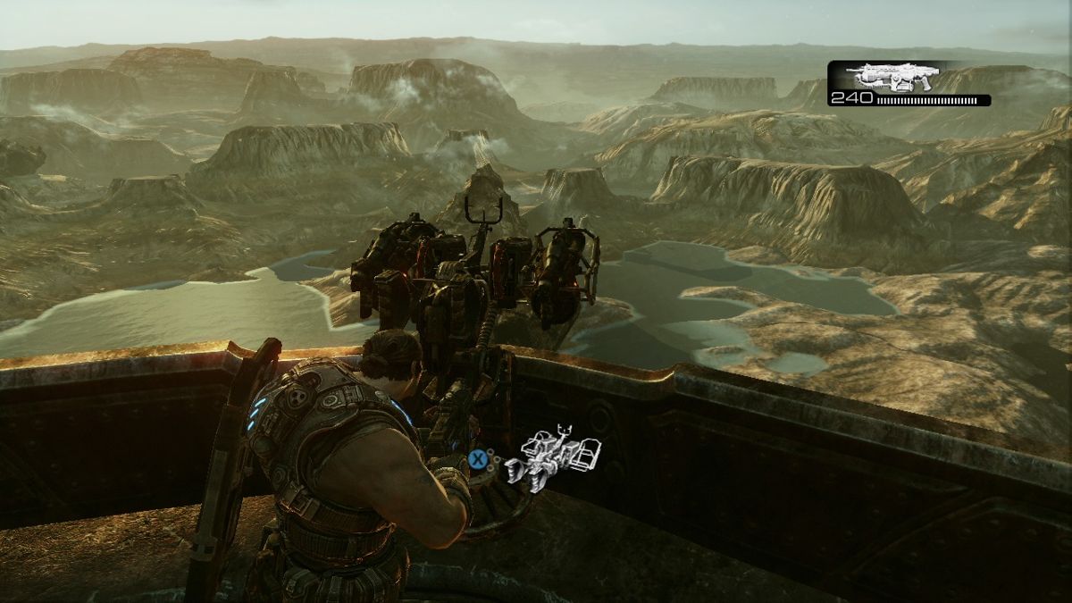 Gears of War 3 (Xbox 360) screenshot: Battle in the skies