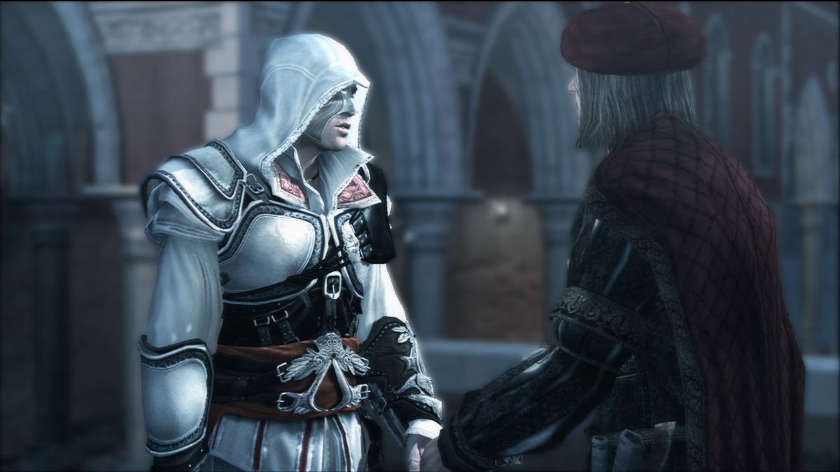 Assassin's Creed: Brotherhood (PlayStation 3) screenshot: Ezio is getting ready for the masked ball