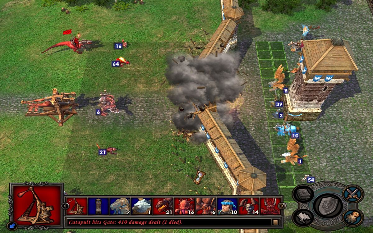 Heroes of Might and Magic V (Windows) screenshot: Breaching the castle walls