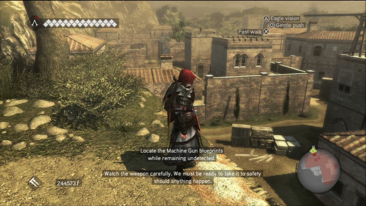 Assassin's Creed: Brotherhood (PlayStation 3) screenshot: Looking for a machine-gun blueprints